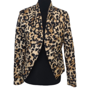 Thalia Sodi Leopard Print Lined Blazer Medium